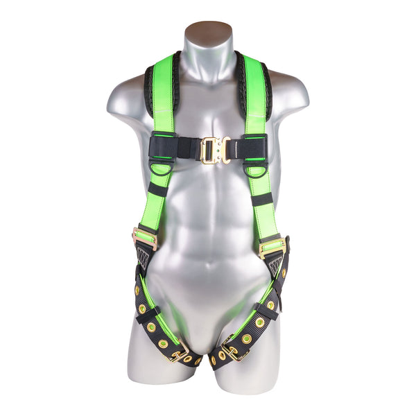 High Vis Green Top, Black Heavy Duty Bottom with 5 point adjustment. Quick Connect Chest. SKU H222100181