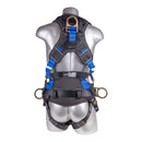 Blue top Full body harness with 5 point adjustment, dorsal D-ring, hip D-rings. SKU H222101631
