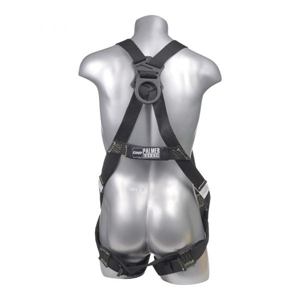 Black top, black bottom. All Dielectric hardware. Full body harness with 5 point adjustment, dorsal D-ring, pass though leg straps. SKU H234302522